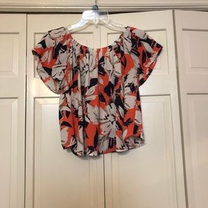 floral on / off shoulder top